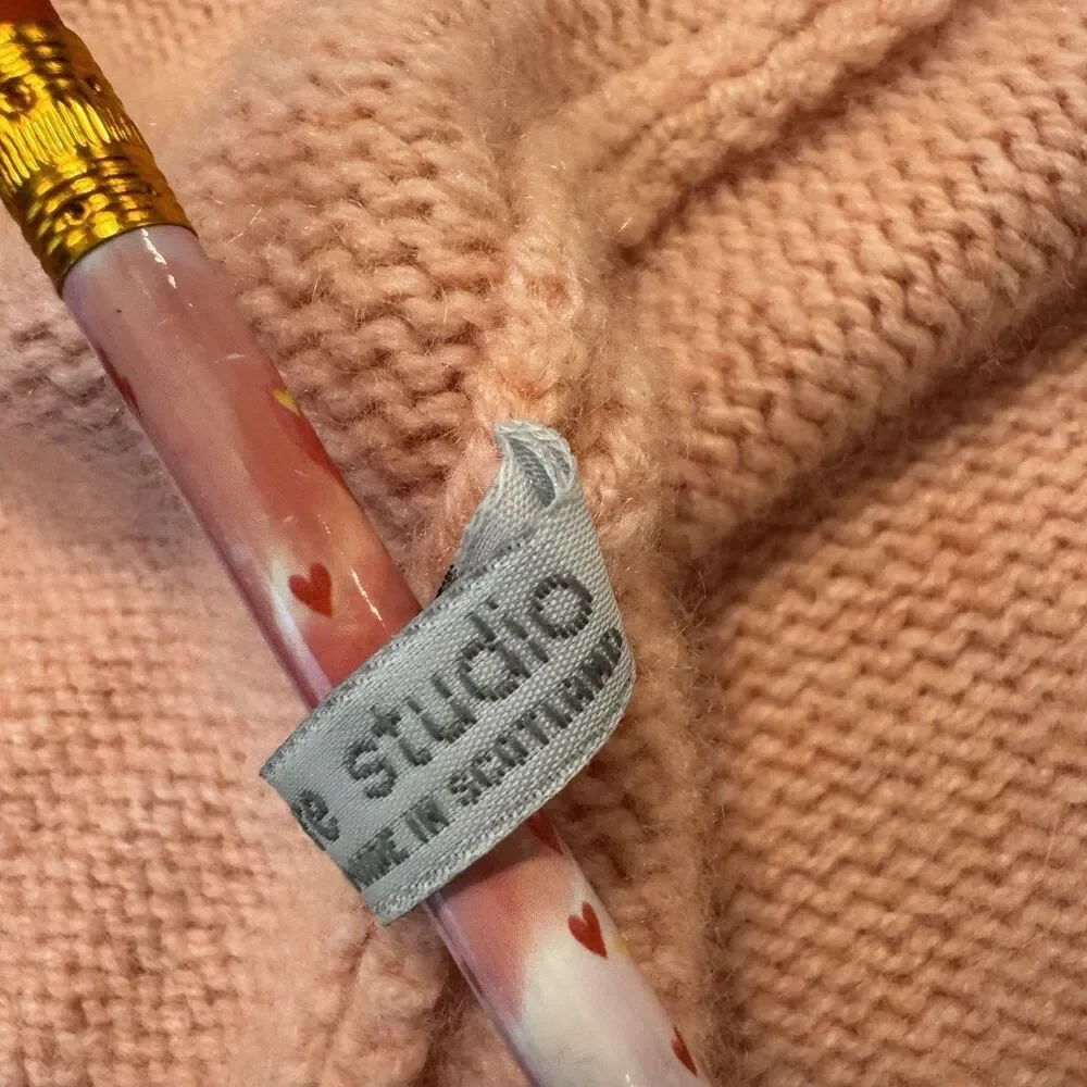Cashmere Studio 100% Pure Cashmere Turtleneck Sweater No Size Pink Scotland Lux